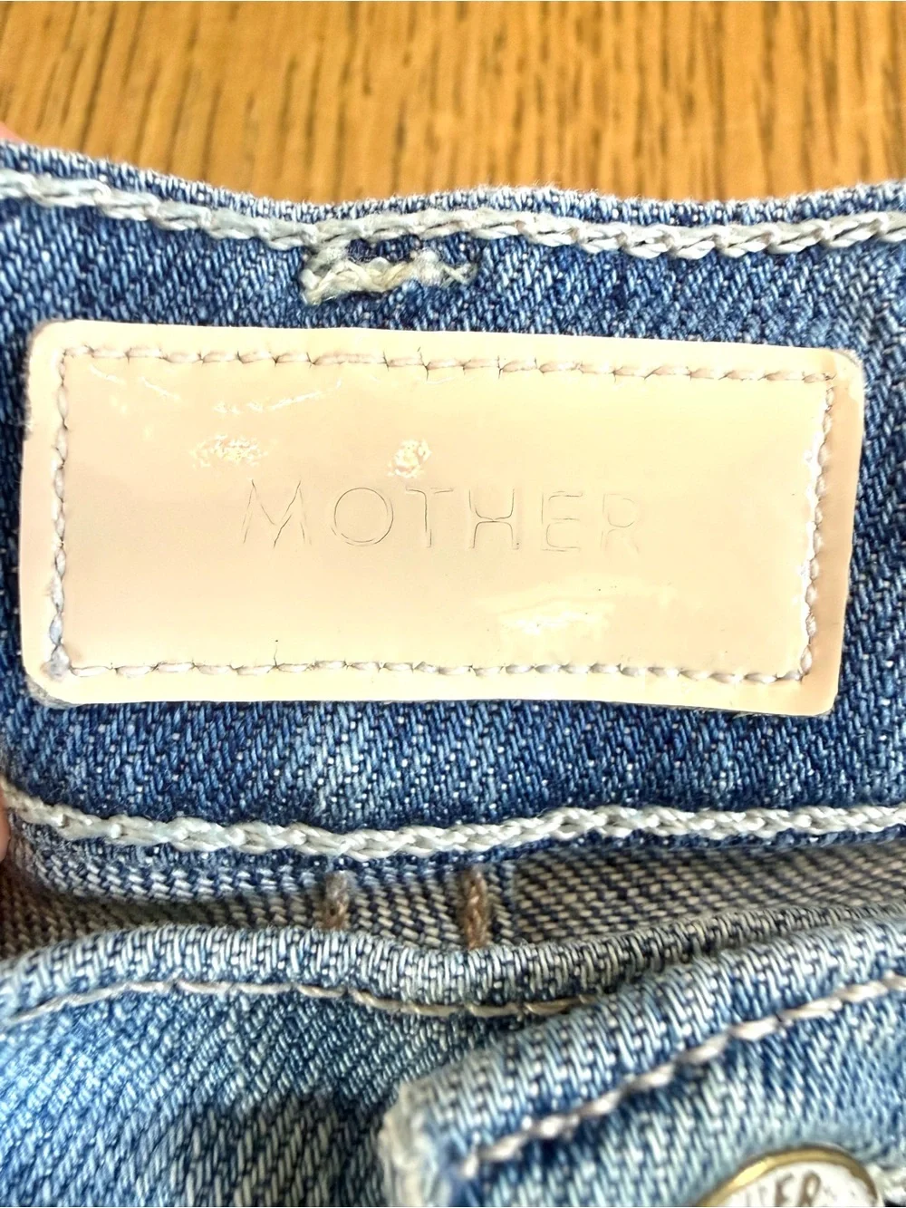 MOTHER SNS Frayed Denim Shorts Light Wash Rolled Cuff Low Rise Size 25